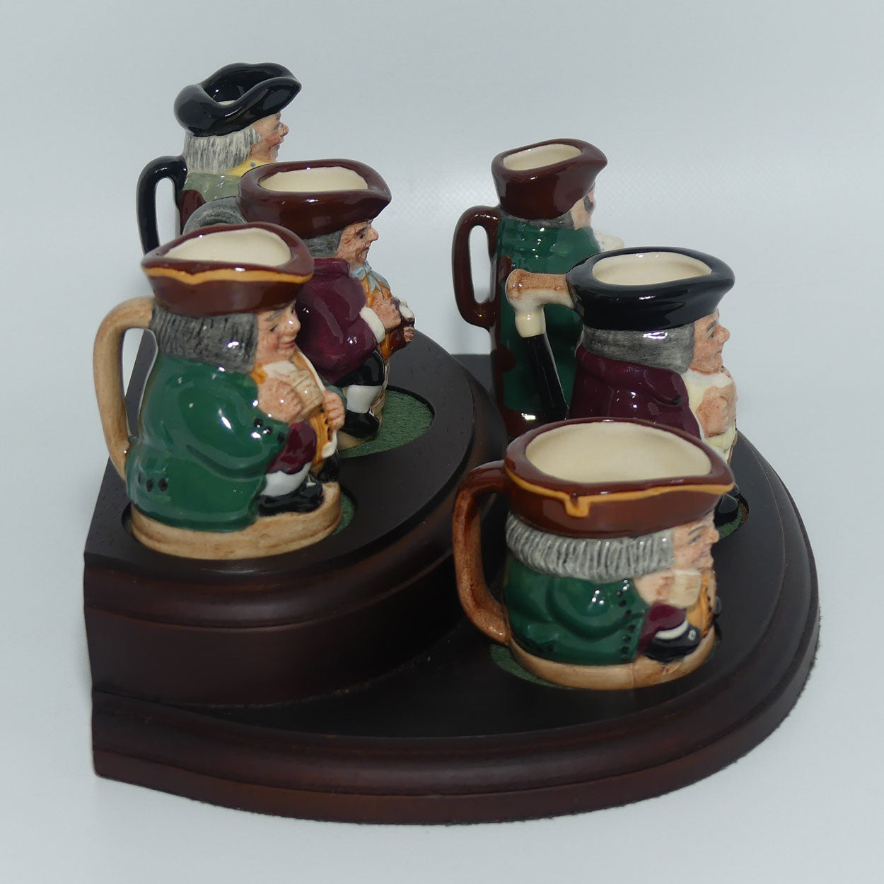 D6974 to D6979 Royal Doulton Tiny Toby set of 6 on stand