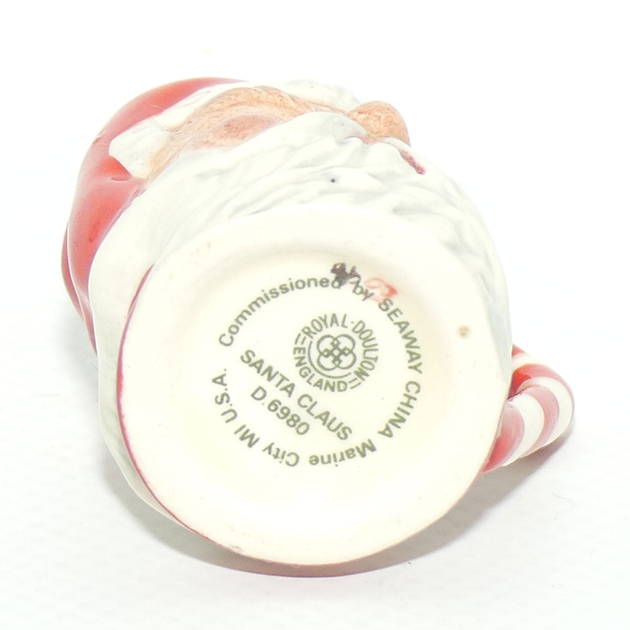 D6980 Royal Doulton tiny character jug Santa | Candy Cane handle