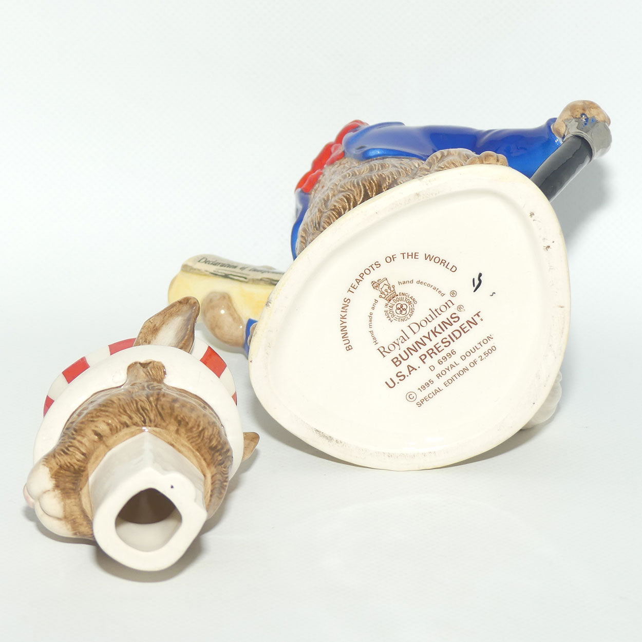 D6996 Royal Doulton Bunnykins U.S.A President Teapot | LE 2500