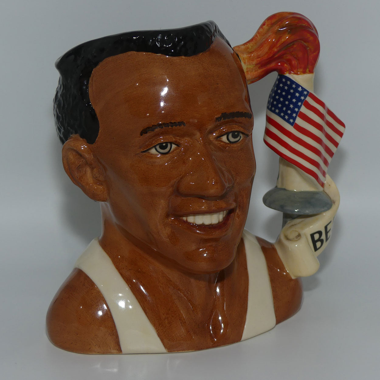 D7019 Royal Doulton large character jug Jesse Owens | 1996 CJY | + Cert