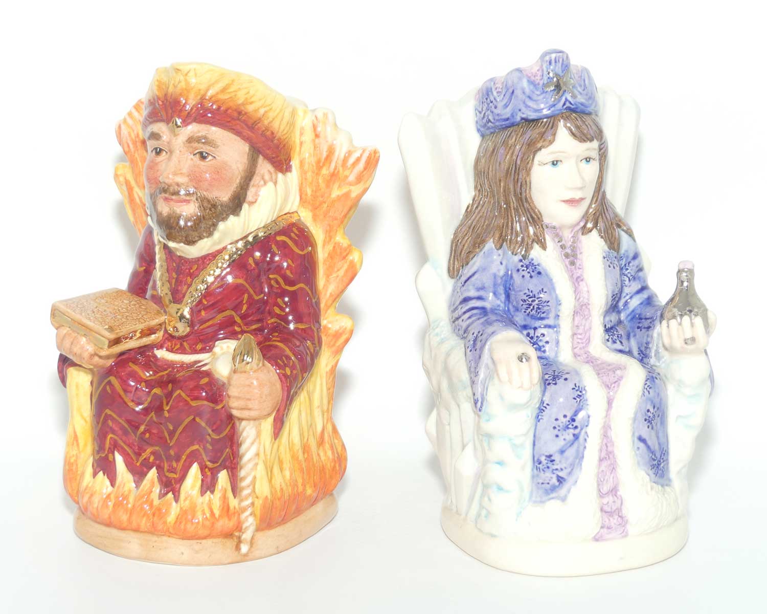 D7070 and D7071 Royal Doulton toby jug pair | Fire King and Ice Queen