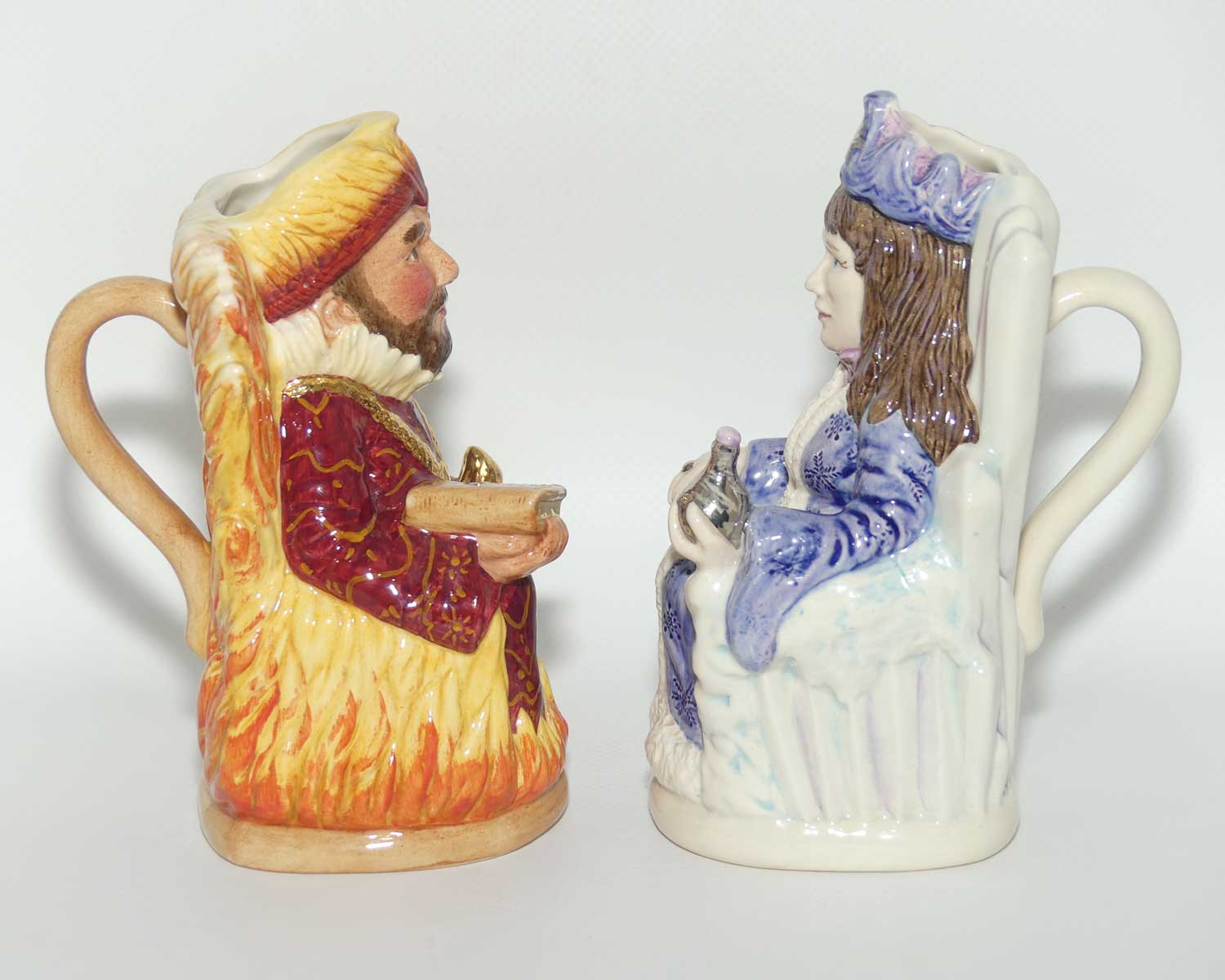 D7070 and D7071 Royal Doulton toby jug pair | Fire King and Ice Queen