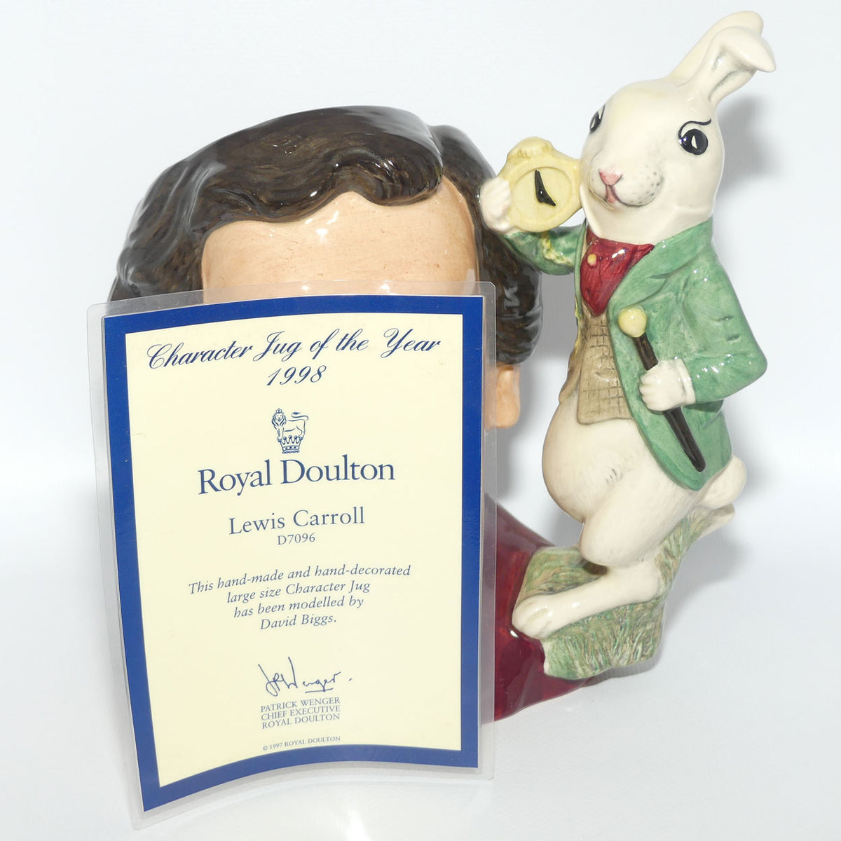 D7096 Royal Doulton large character jug Lewis Carroll | 1998 CJY | Signed + Cert