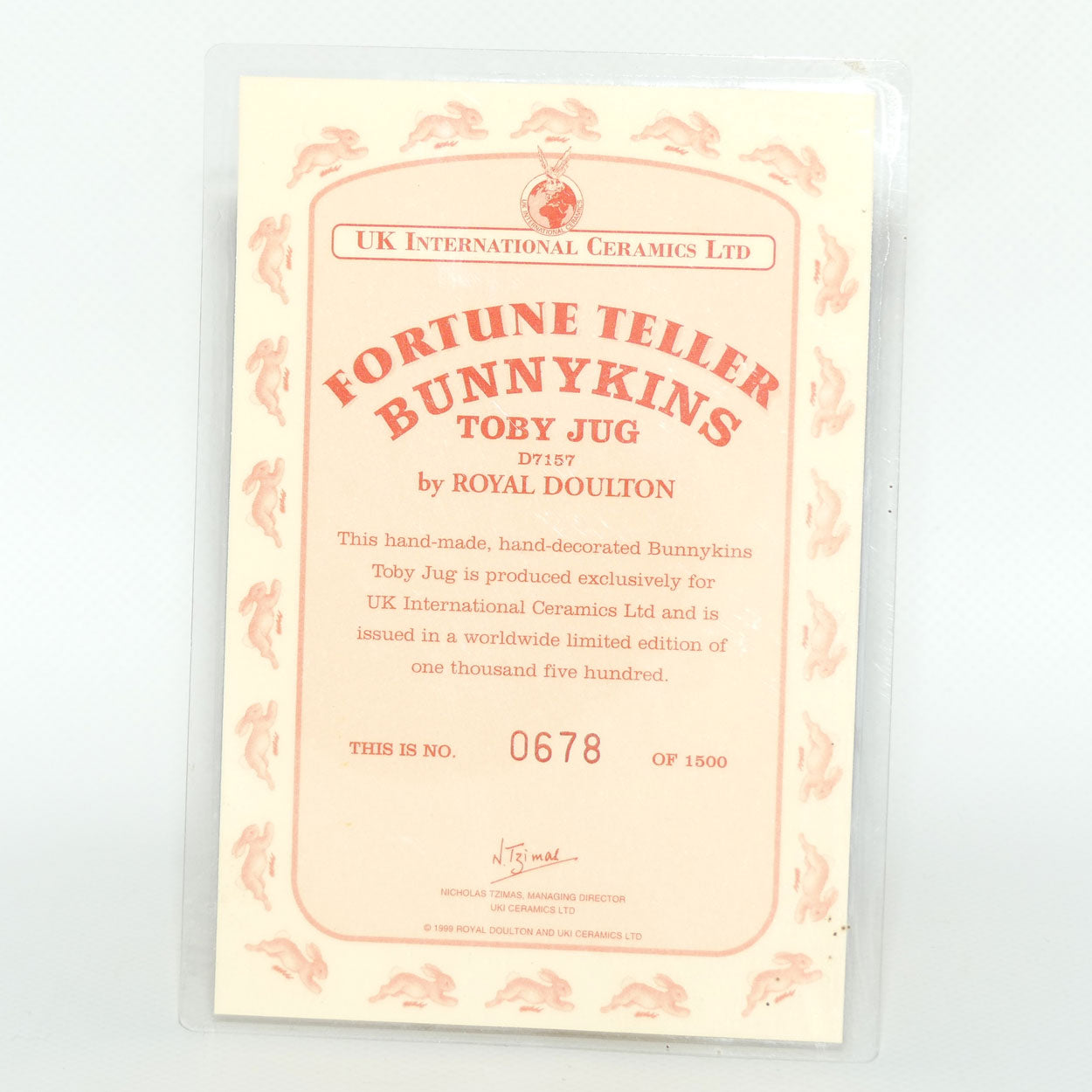 D7157 Royal Doulton Bunnykins Fortune Teller Toby Jug | LE 1500