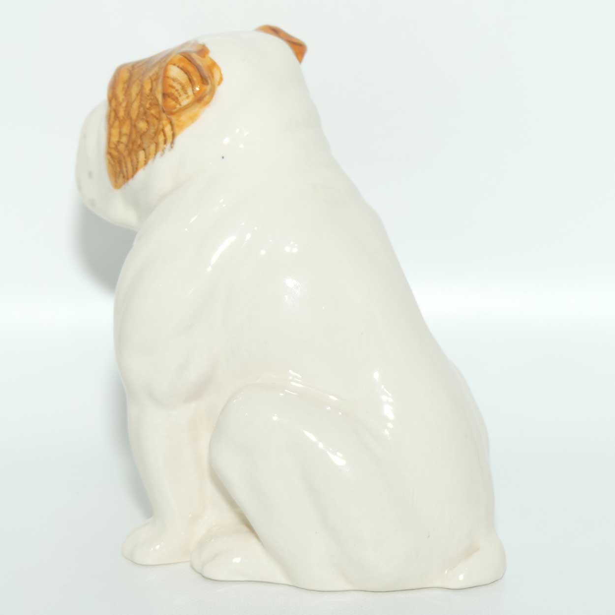 DA222 Royal Doulton Bulldog | Seated | White with Tan