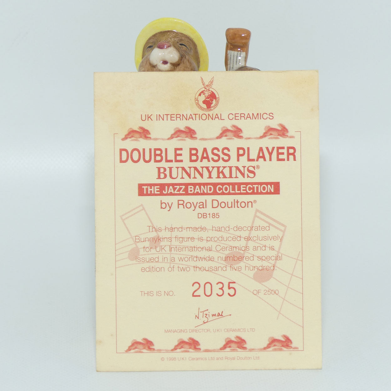 DB185 Royal Doulton Bunnykins Double Bass Player | LE2035/2500 | + Cert | no box