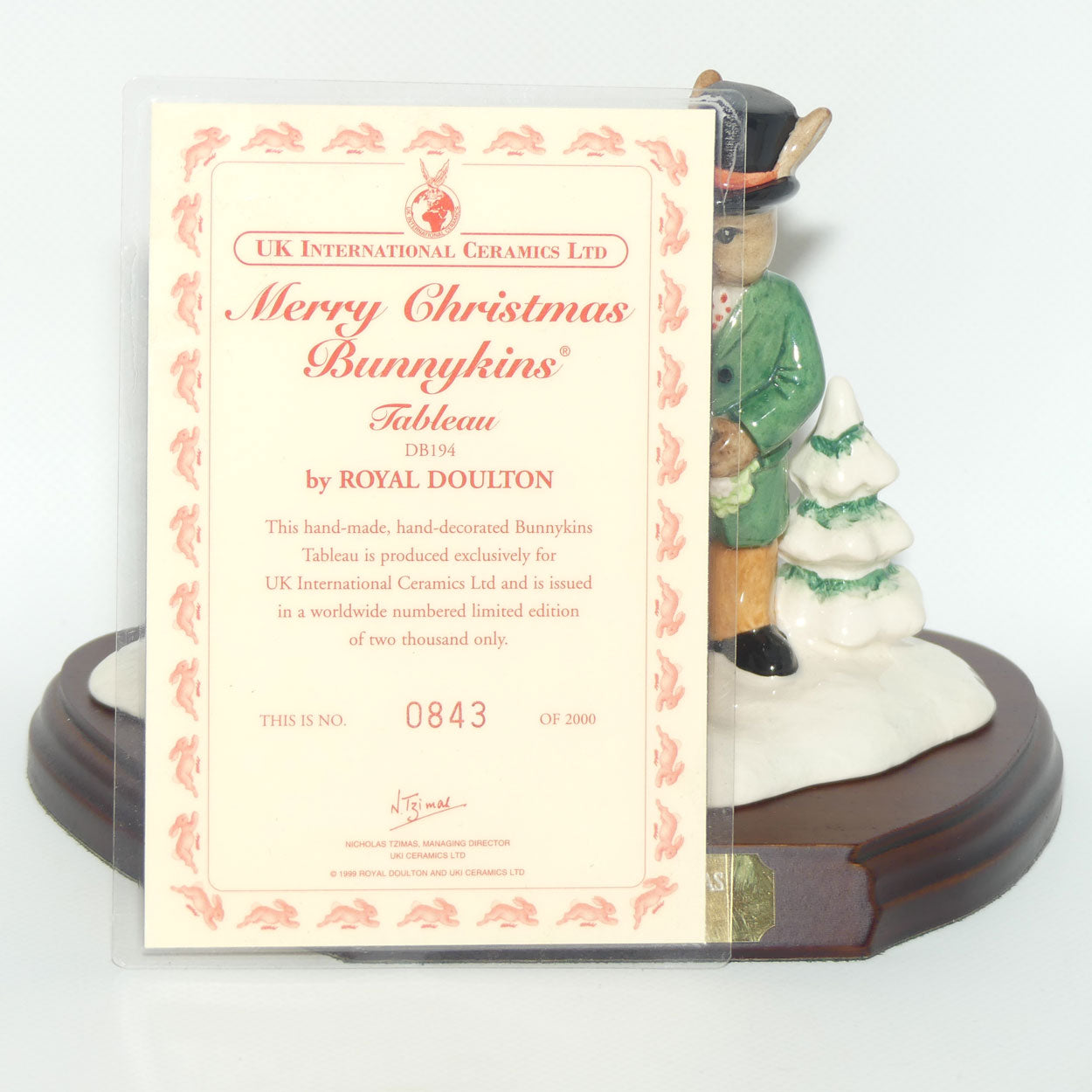 DB194 Royal Doulton Bunnykins Merry Christmas Tableau | Figure + Cert