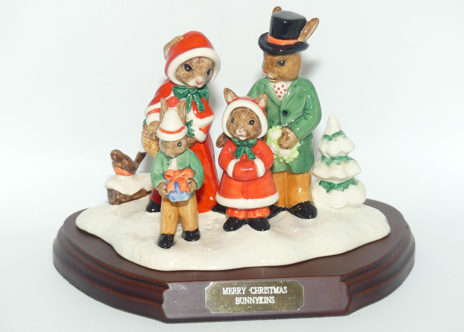DB194 Royal Doulton Bunnykins Merry Christmas Bunnykins tableau | Ltd Ed 845/2000 | Box + Cert