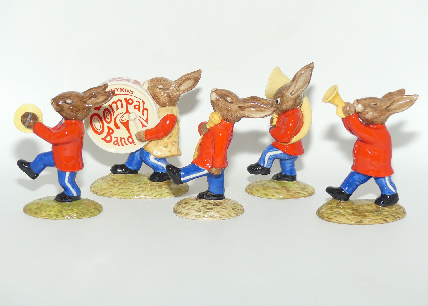 DB023-DB027 Royal Doulton Bunnykins Red Oompah Band Jubilee set