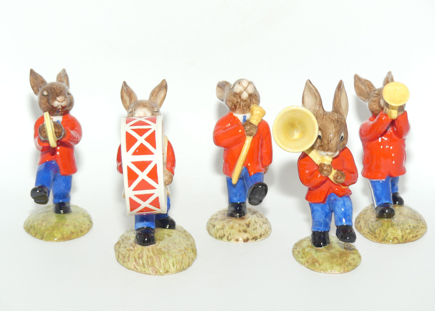 DB023-DB027 Royal Doulton Bunnykins Red Oompah Band Jubilee set