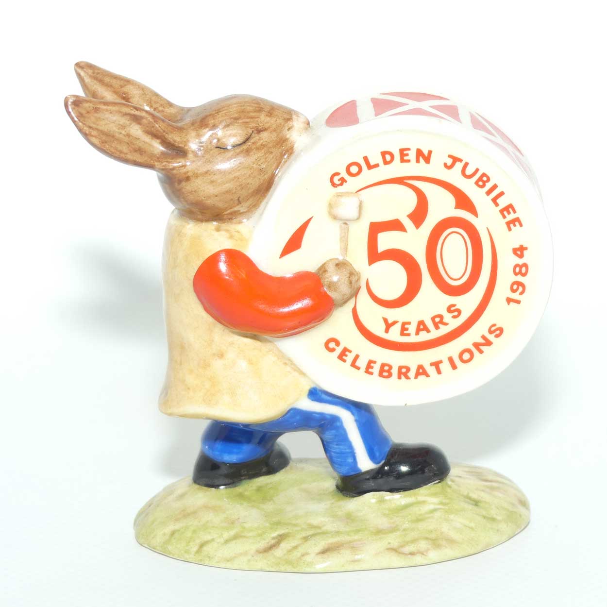 DB026 Royal Doulton Bunnykins Drummer | Golden Jubilee stamp | 50 Years | no box
