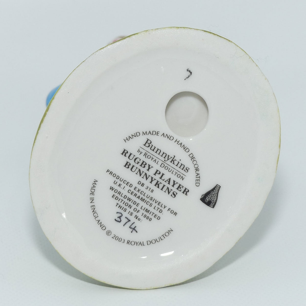 DB318 Royal Doulton Bunnykins Rugby Player | LE 374/1000 | box + Cert