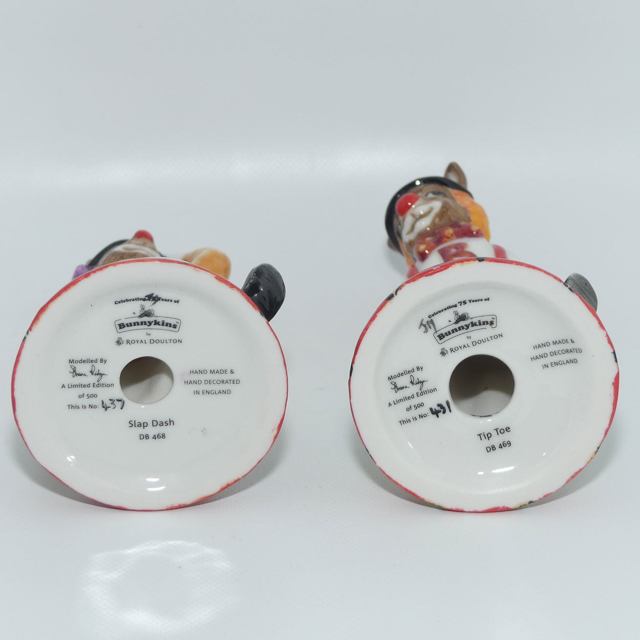 DB468 and DB 469 Royal Doulton Bunnykins Slapdash & Tiptoe set