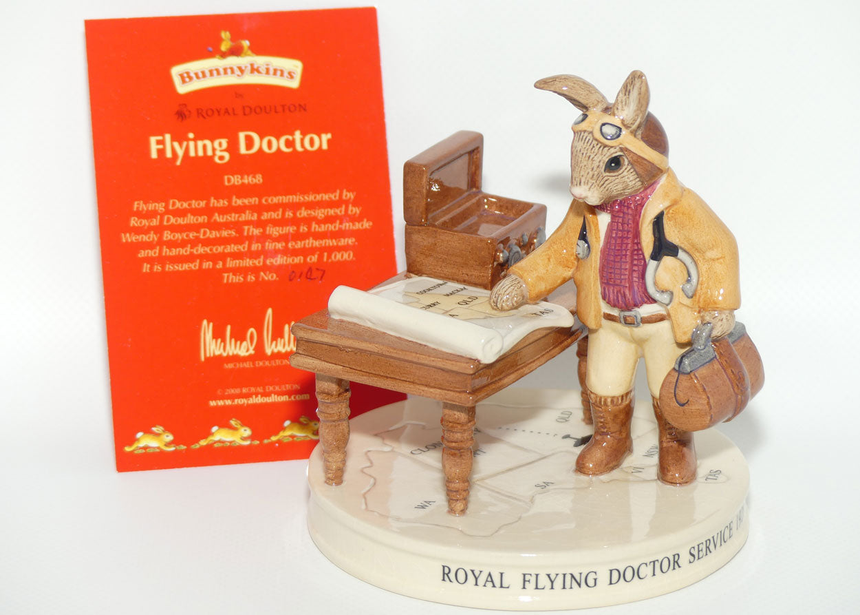 DB468 Royal Doulton Bunnykins Flying Doctor Bunnykins | LE 147/1000 + Box + Cert