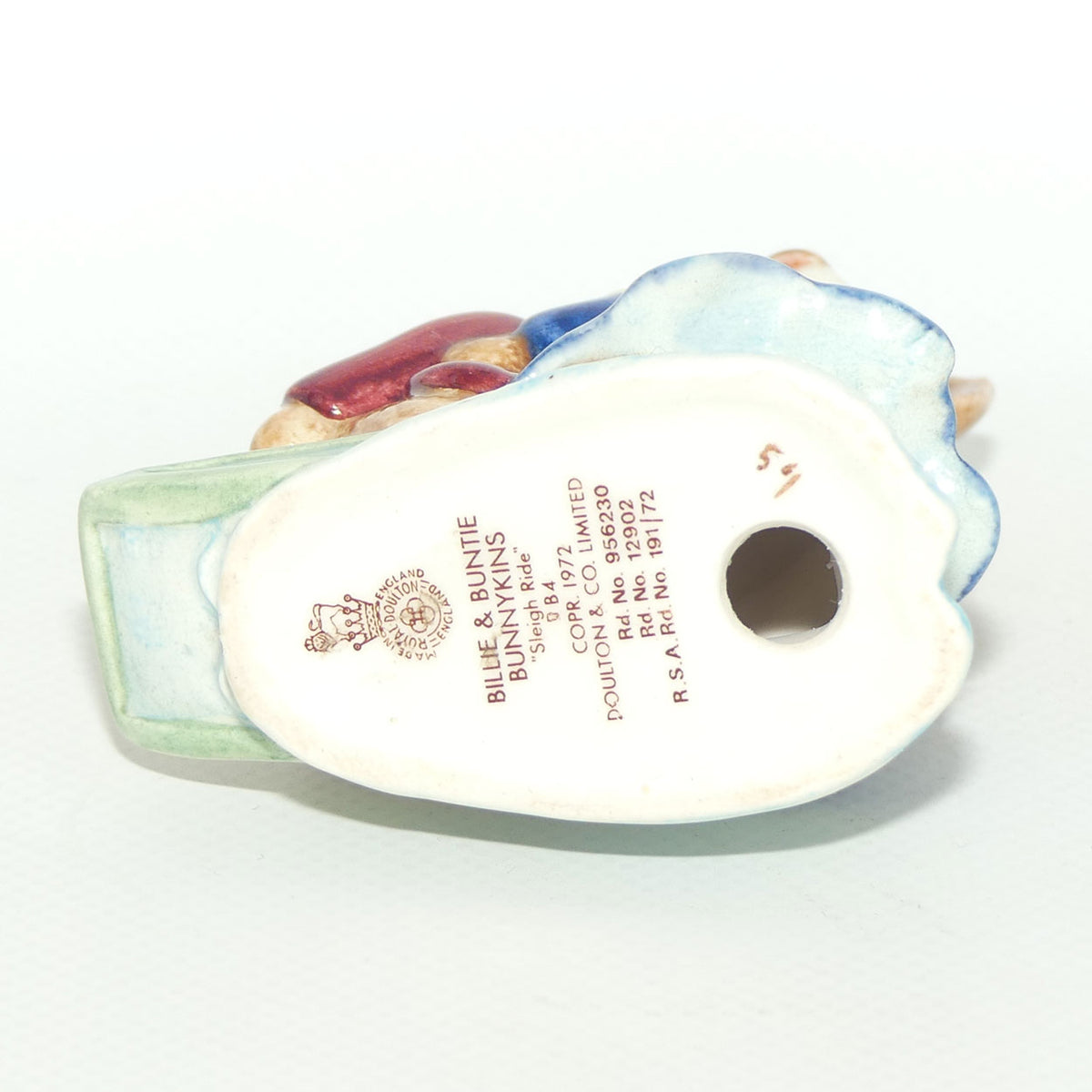 DB004 Royal Doulton Bunnykins Billie & Buntie Sleigh Ride | BK 1