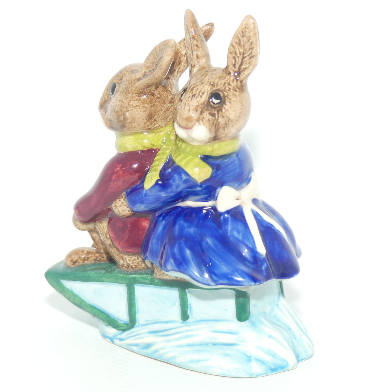 DB4 Royal Doulton Bunnykins Billie & Buntie Sleigh Ride | boxed