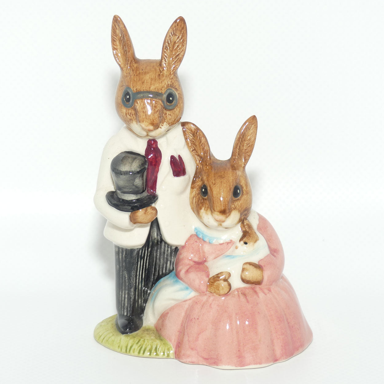 DB067 Royal Doulton Bunnykins Family Photograph | White & Pink | #2 | signed Carol Wilbraham 3.26.88 | boxed