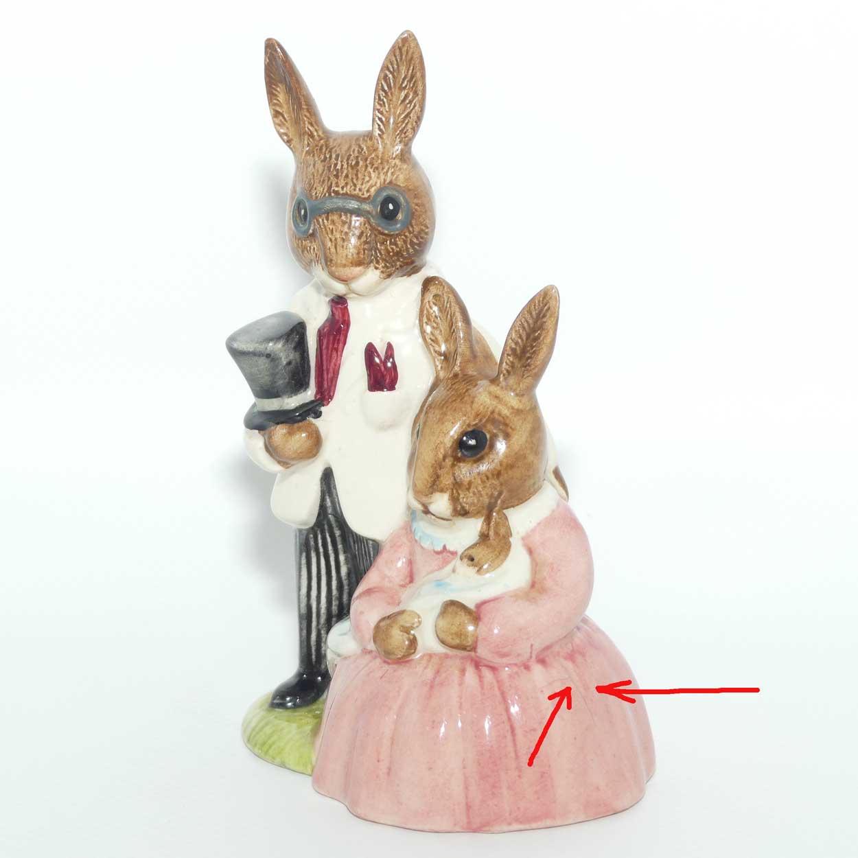 DB067 Royal Doulton Bunnykins Family Photograph | White & Pink | signed Michael Doulton | figure only
