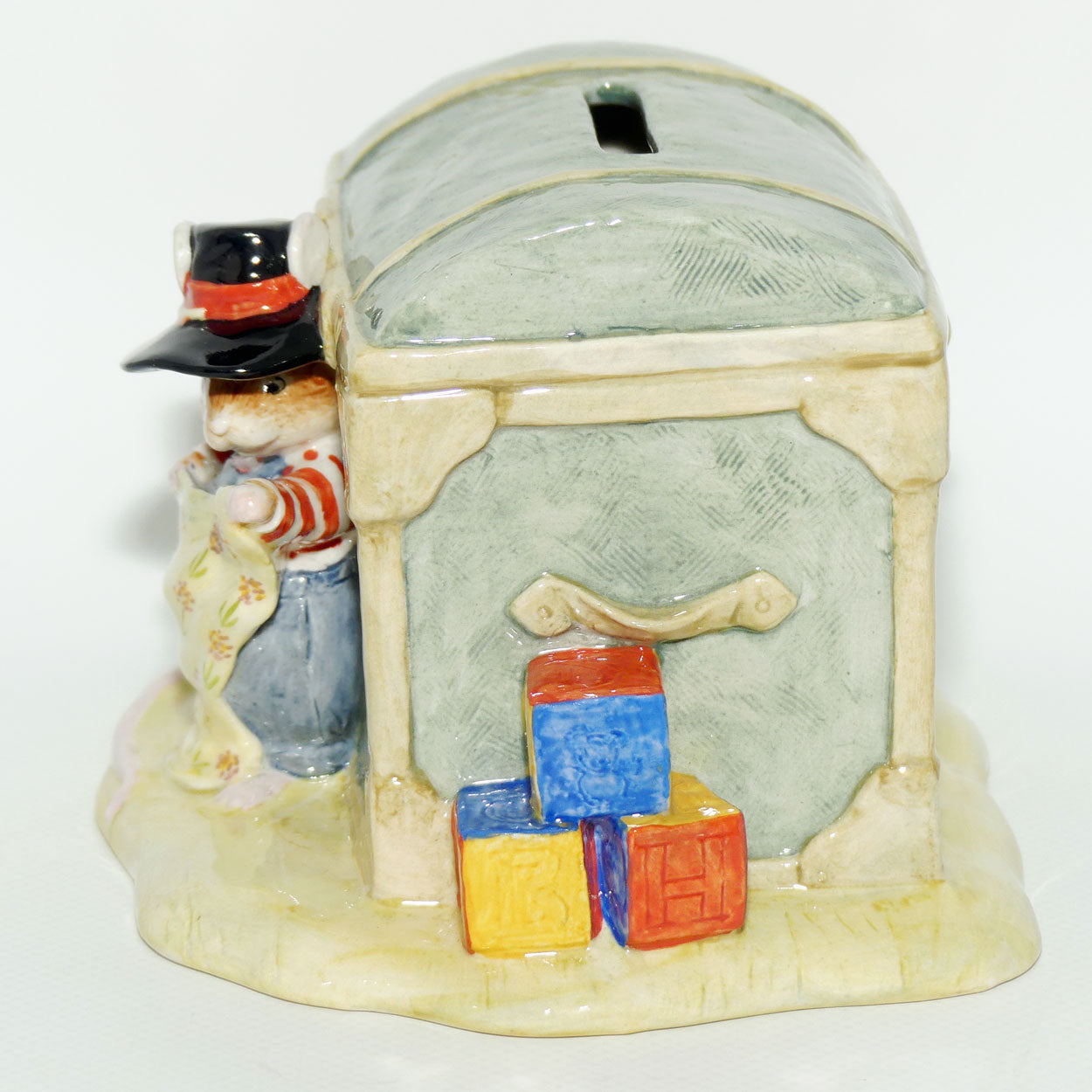 DBH35 Royal Doulton Brambly Hedge tableau figure | Wilfred and the Toy Chest Money Box | boxed #2