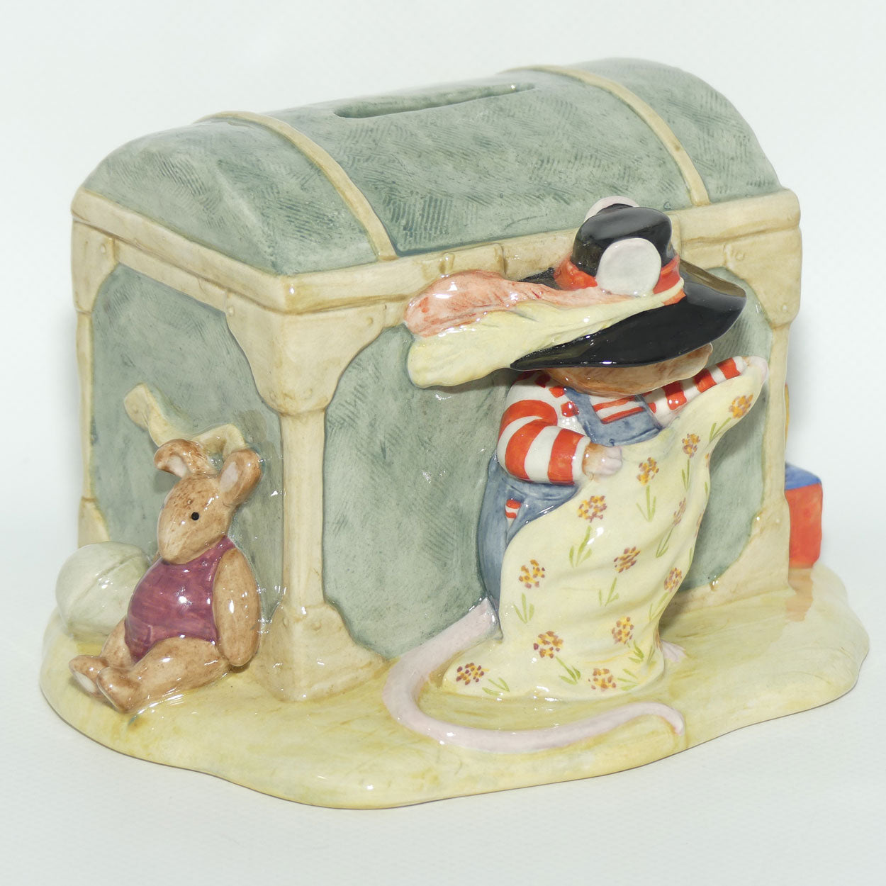DBH35 Royal Doulton Brambly Hedge tableau figure | Wilfred and the Toy Chest Money Box | boxed #2