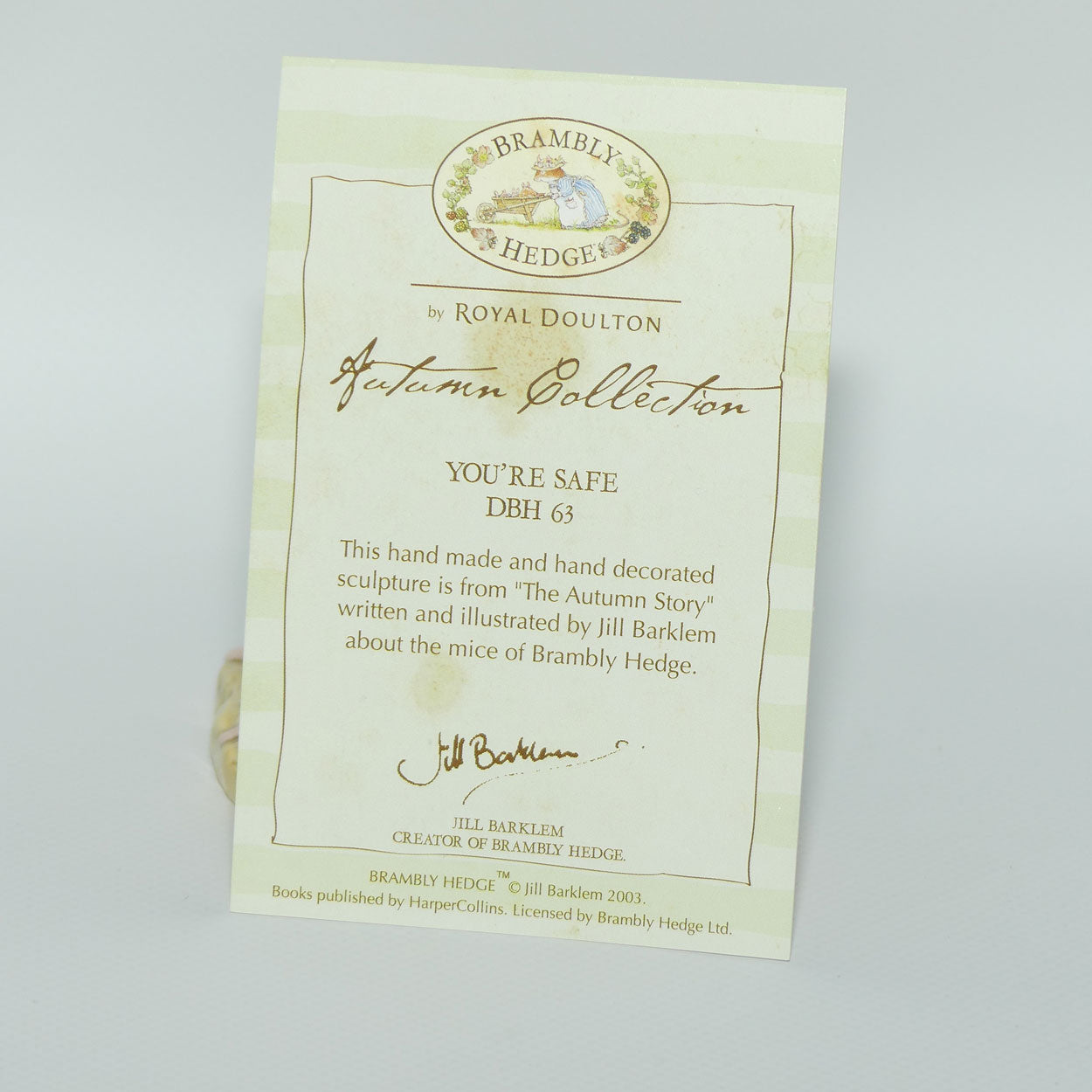 DBH63 Royal Doulton Brambly Hedge figure | You're Safe | boxed