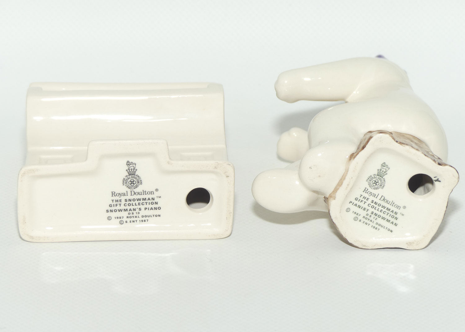 DS12 Royal Doulton Snowman Snowman Pianist and DS13 Piano