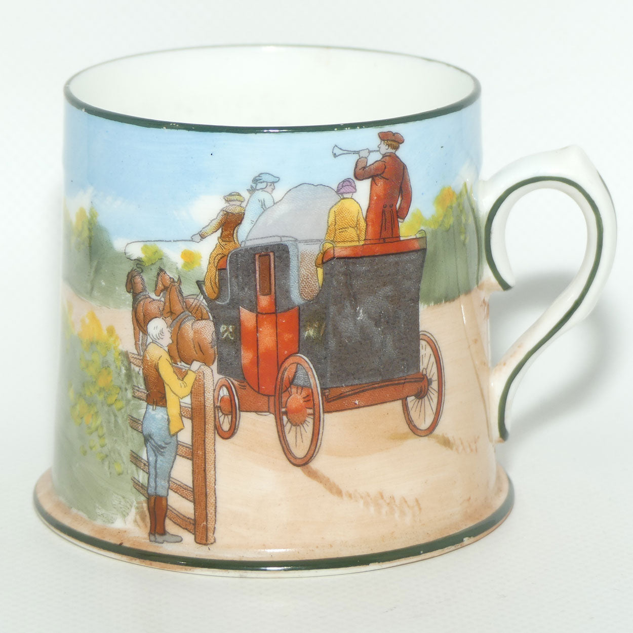 Royal Doulton Coaching Days Rex mug E2768 | rare Blue Sky variation