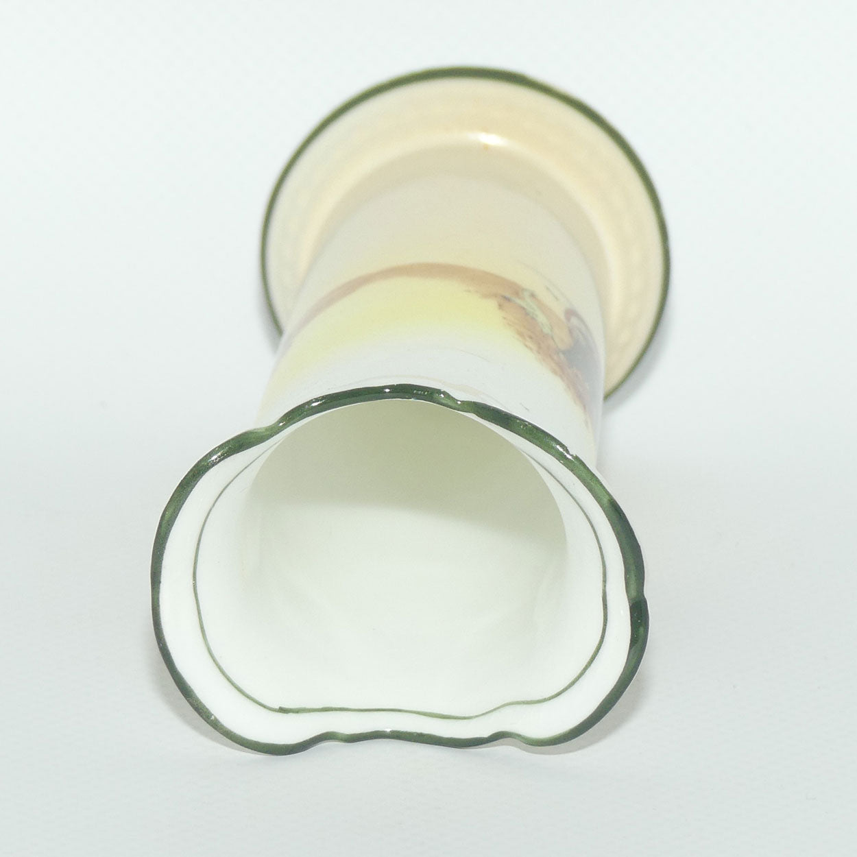 Royal Doulton Coaching Days | White Ground miniature flared rim vase E3804