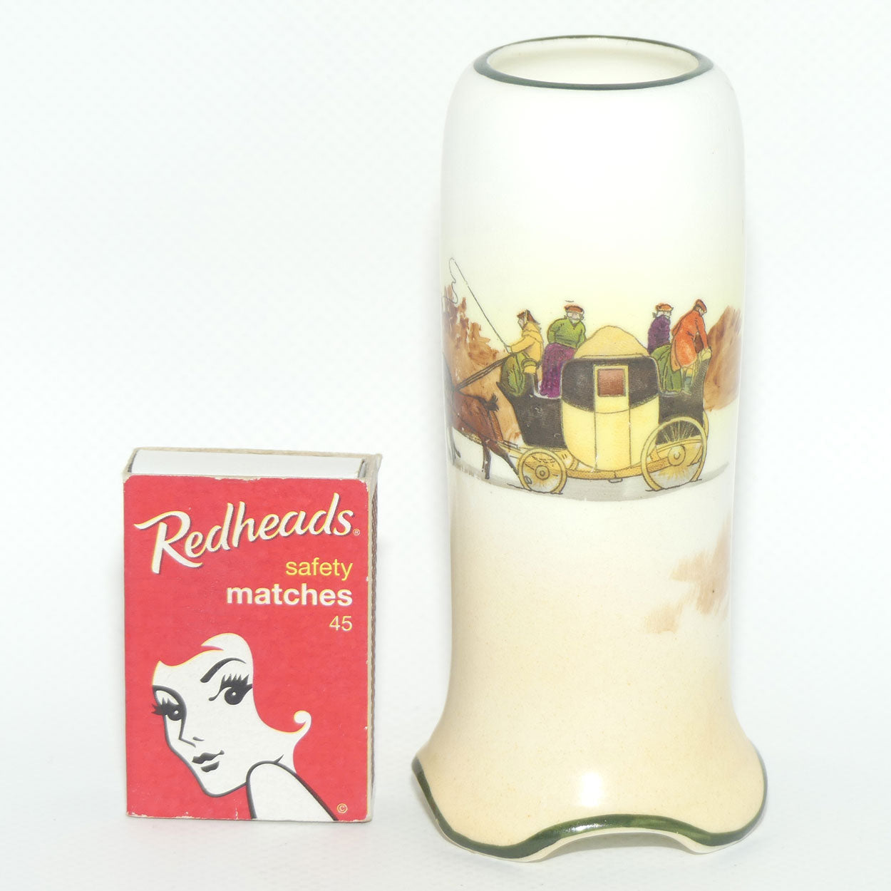 Royal Doulton Coaching Days cylindrical posy vase | Shape 7511 | E3804