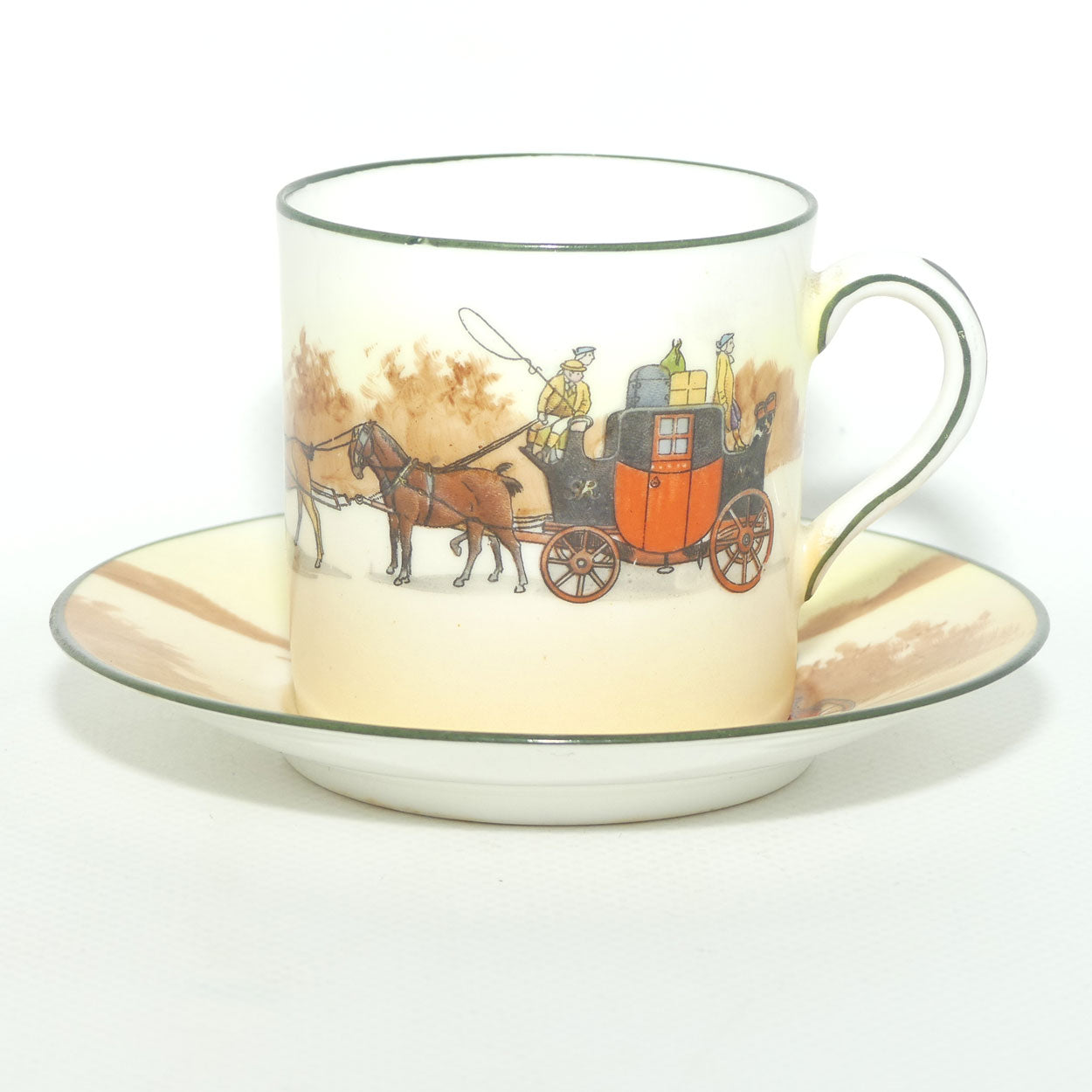 Royal Doulton Coaching Days demi tasse coffee cup and saucer E3804