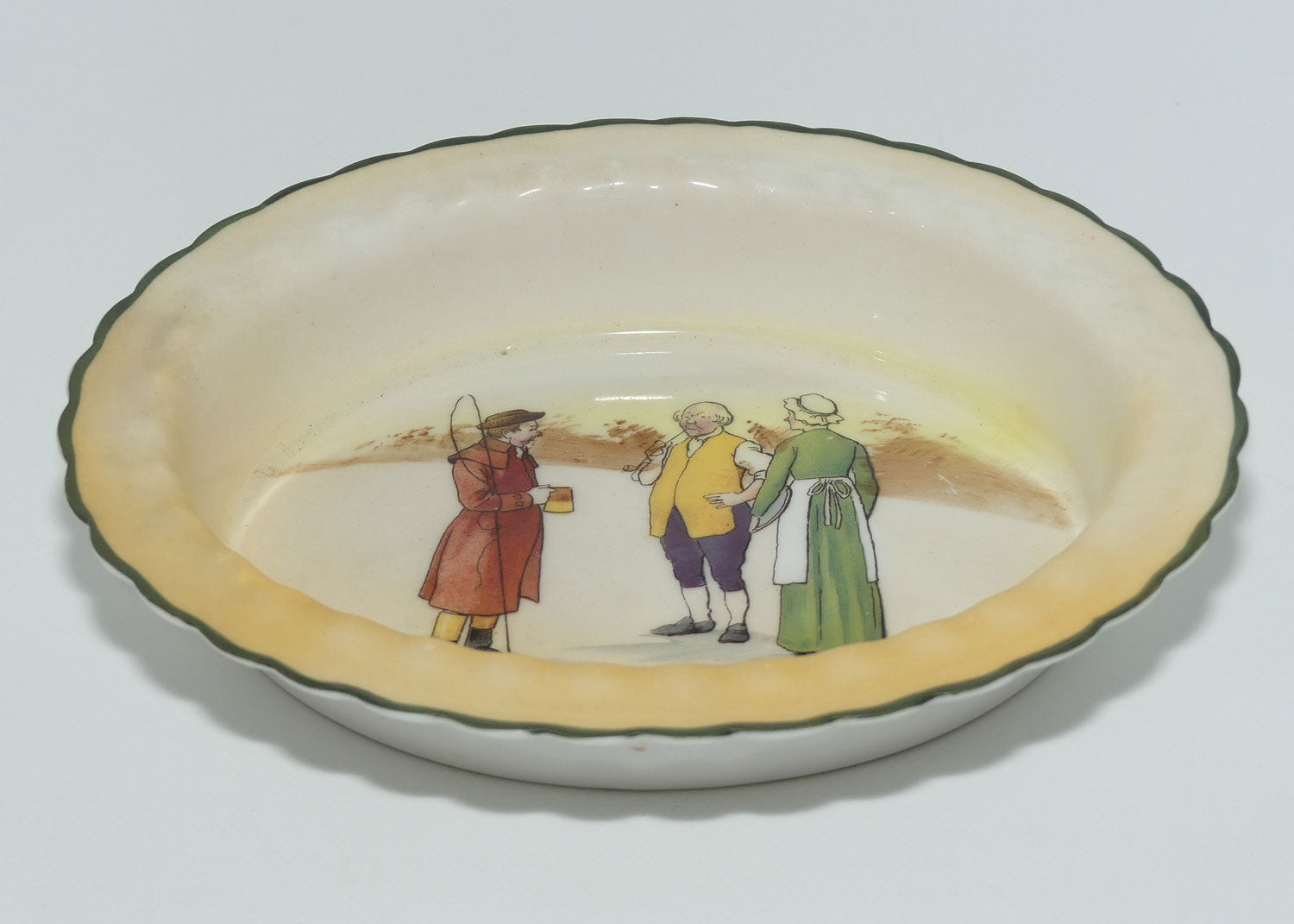 Royal Doulton Coaching Days oval dish E3804 #3 | Rare Scene | Innkeeper and Wife talking with Driver