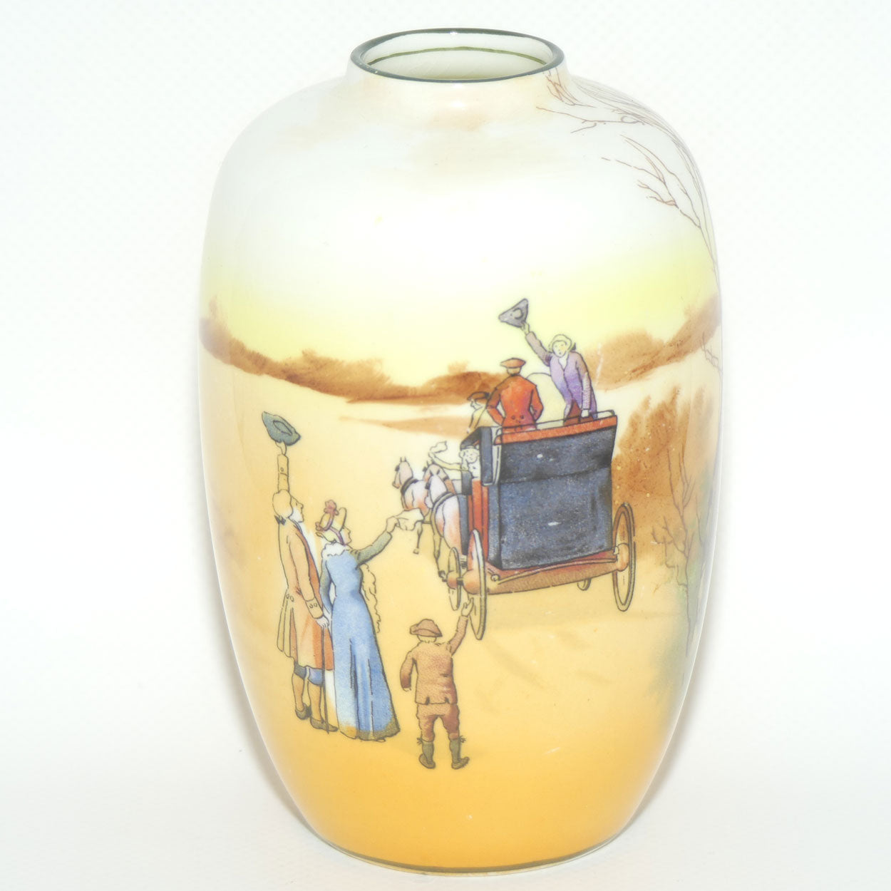 Royal Doulton Coaching Days smaller bulbous vase with narrow mouth E3804 #1