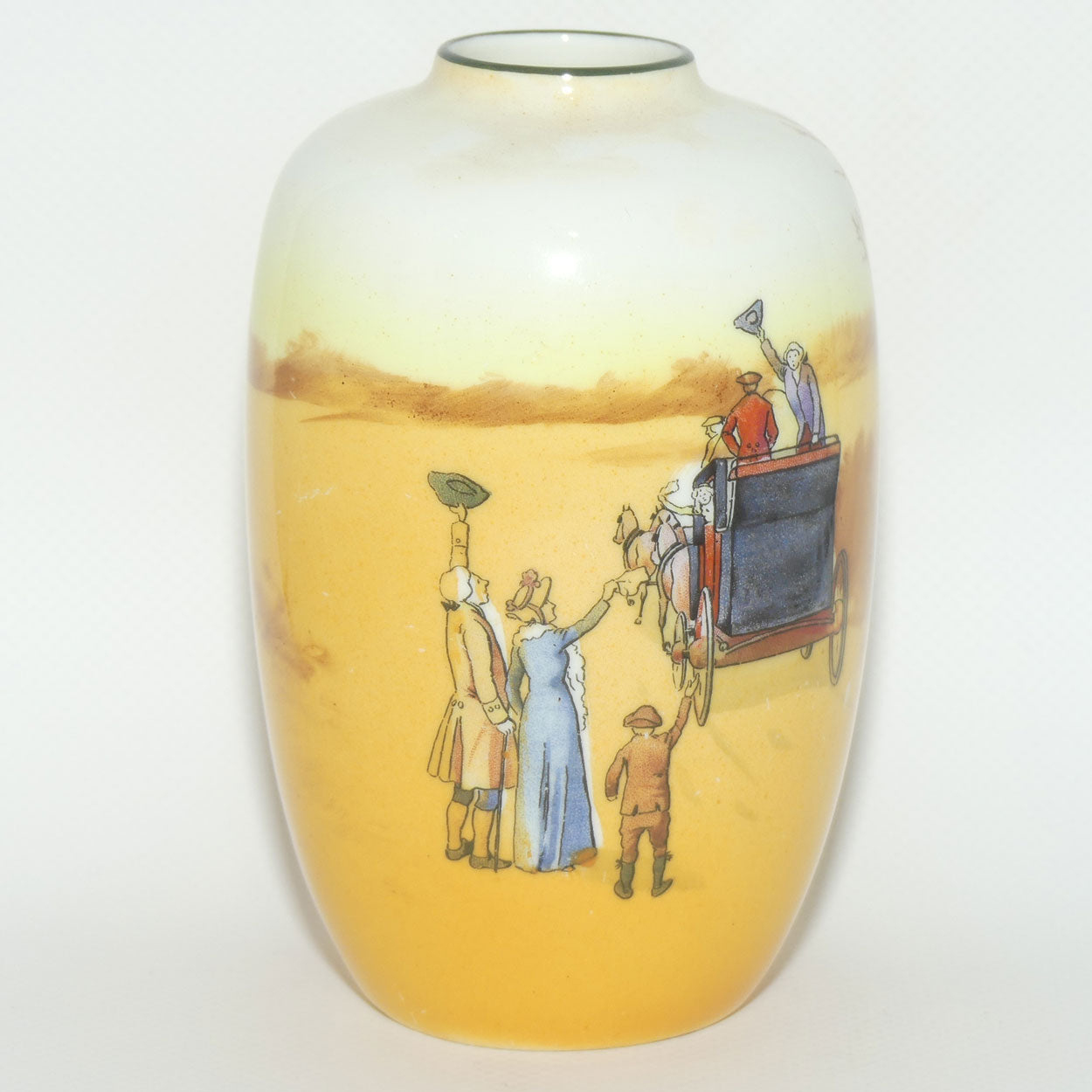 Royal Doulton Coaching Days smaller bulbous vase with narrow mouth E3804 #2