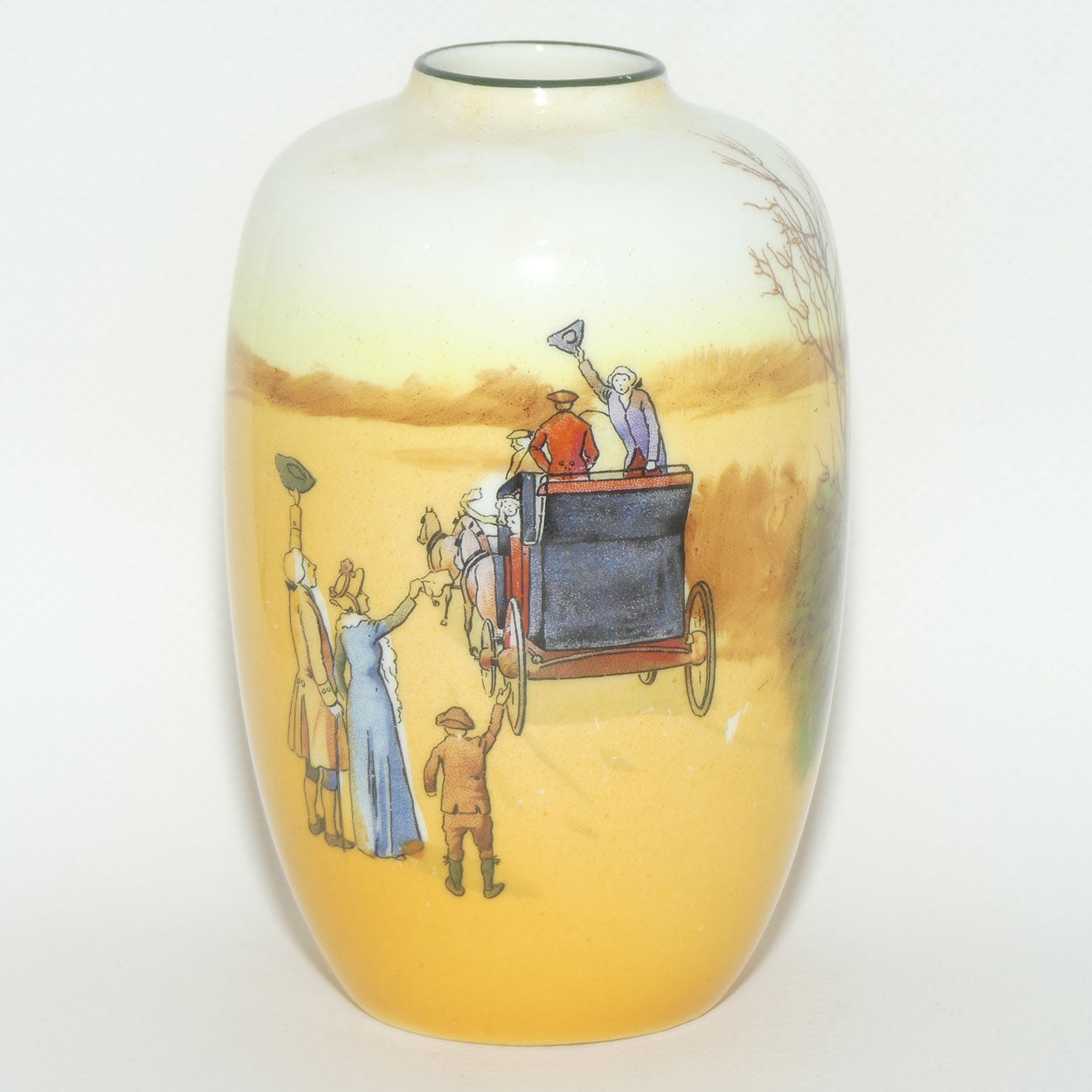 Royal Doulton Coaching Days smaller bulbous vase with narrow mouth E3804 #2