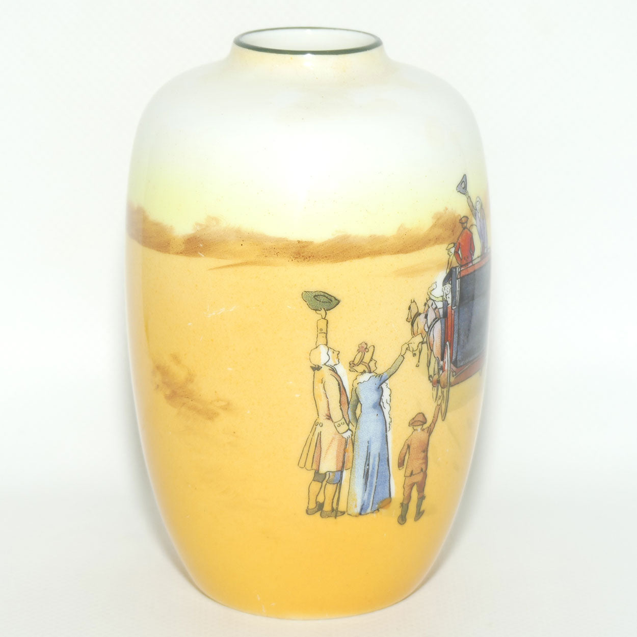 Royal Doulton Coaching Days smaller bulbous vase with narrow mouth E3804 #2