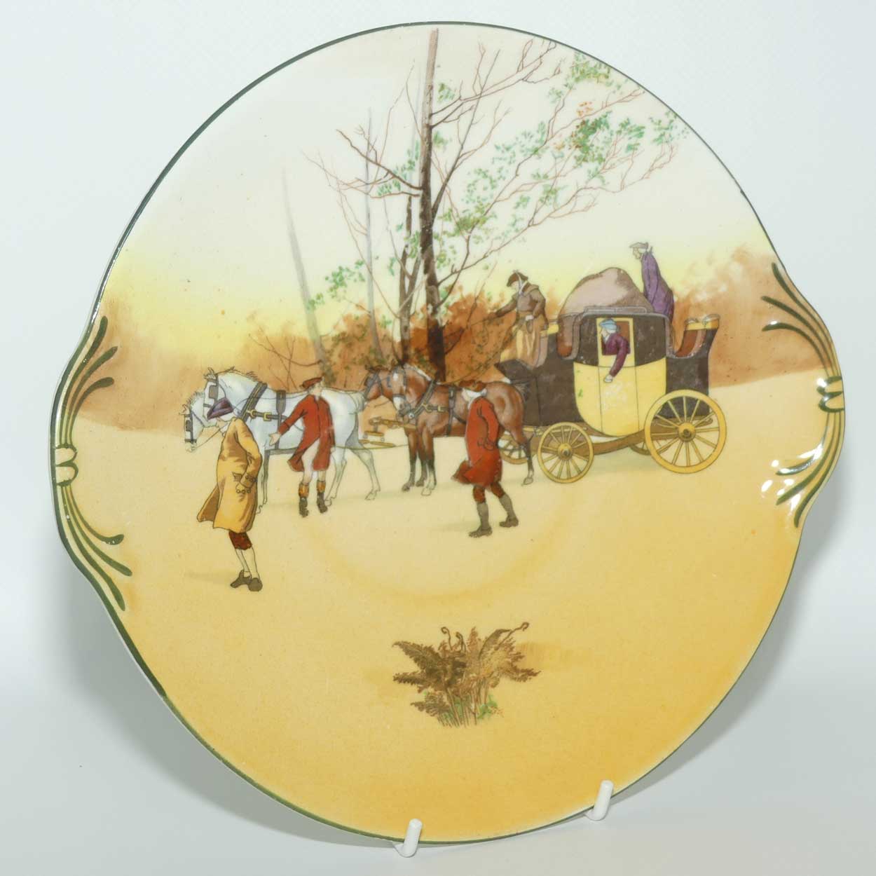Royal Doulton Coaching Days tab handle sandwich plate E3804 | #2 | 22.5cm