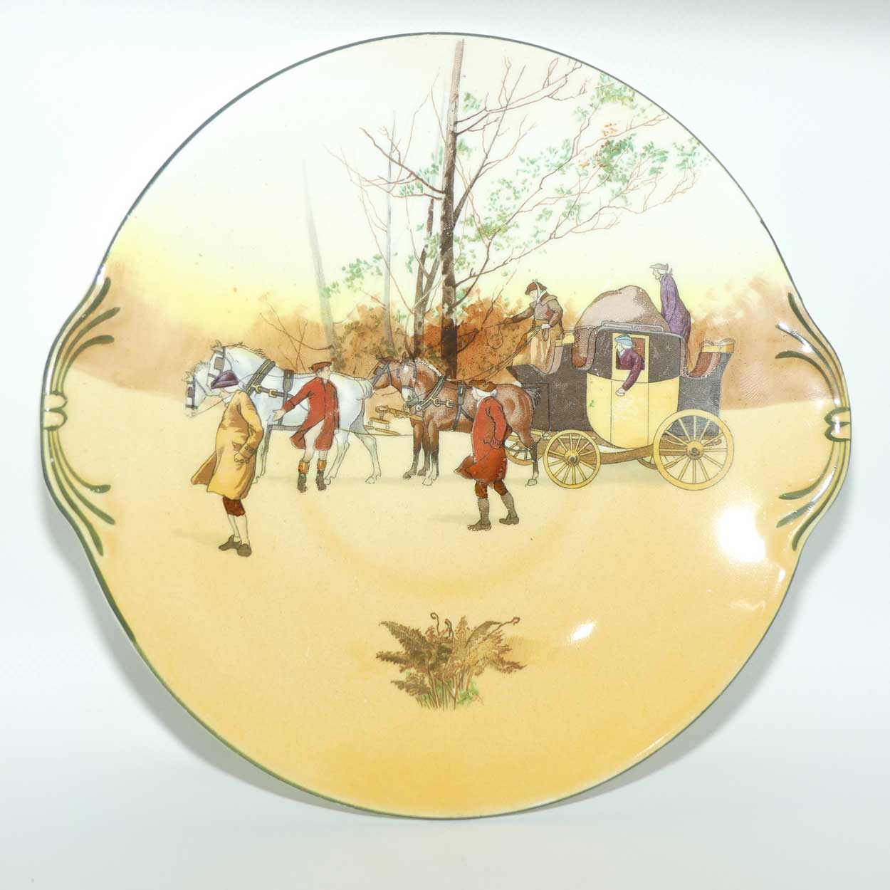 Royal Doulton Coaching Days tab handle sandwich plate E3804 | #2 | 22.5cm