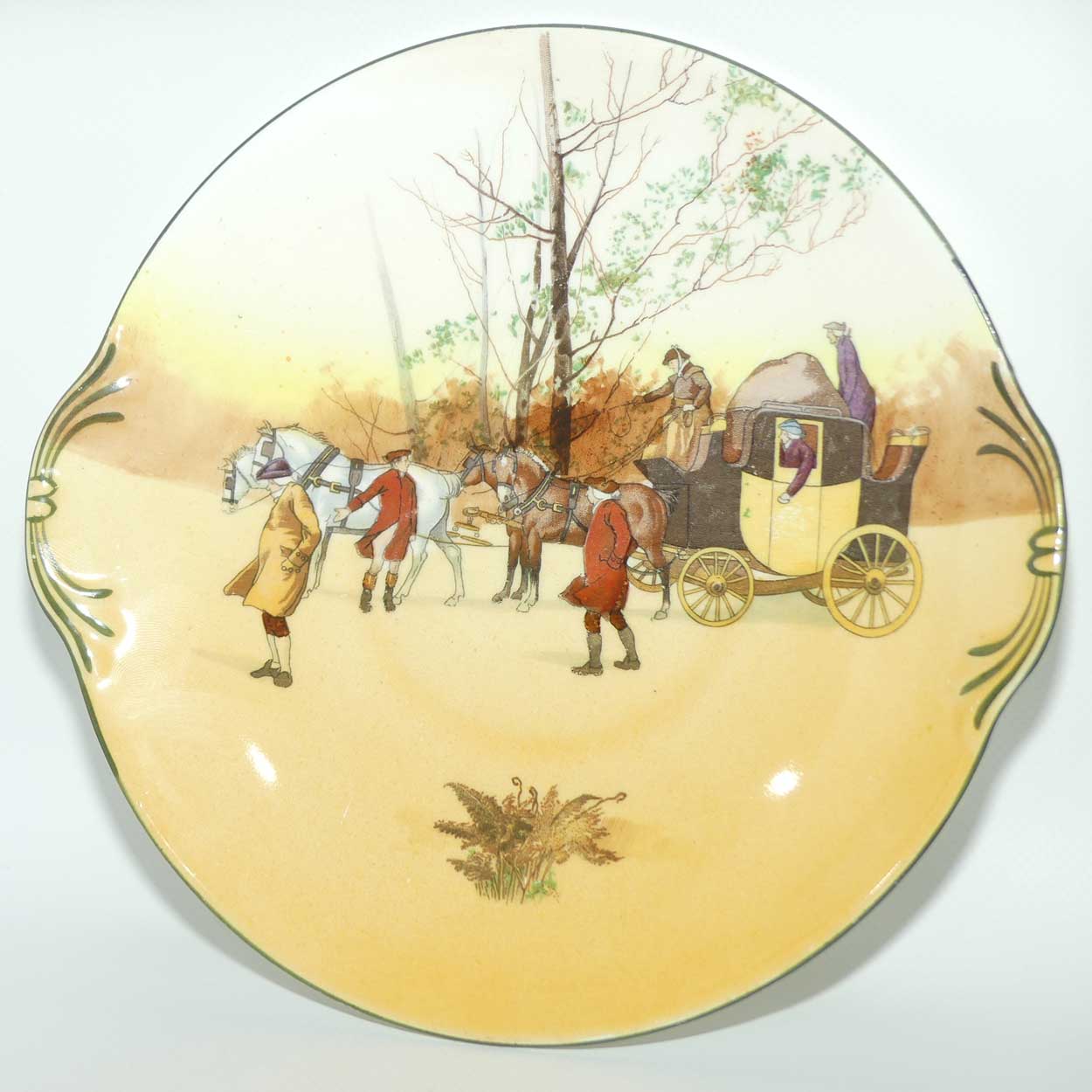 Royal Doulton Coaching Days tab handle sandwich plate E3804 | #2 | 22.5cm