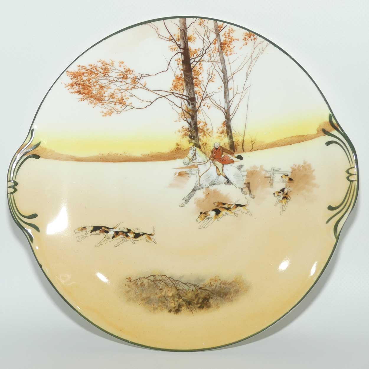 Royal Doulton Hunting | John Peel Hunting tab handle cake plate E3804