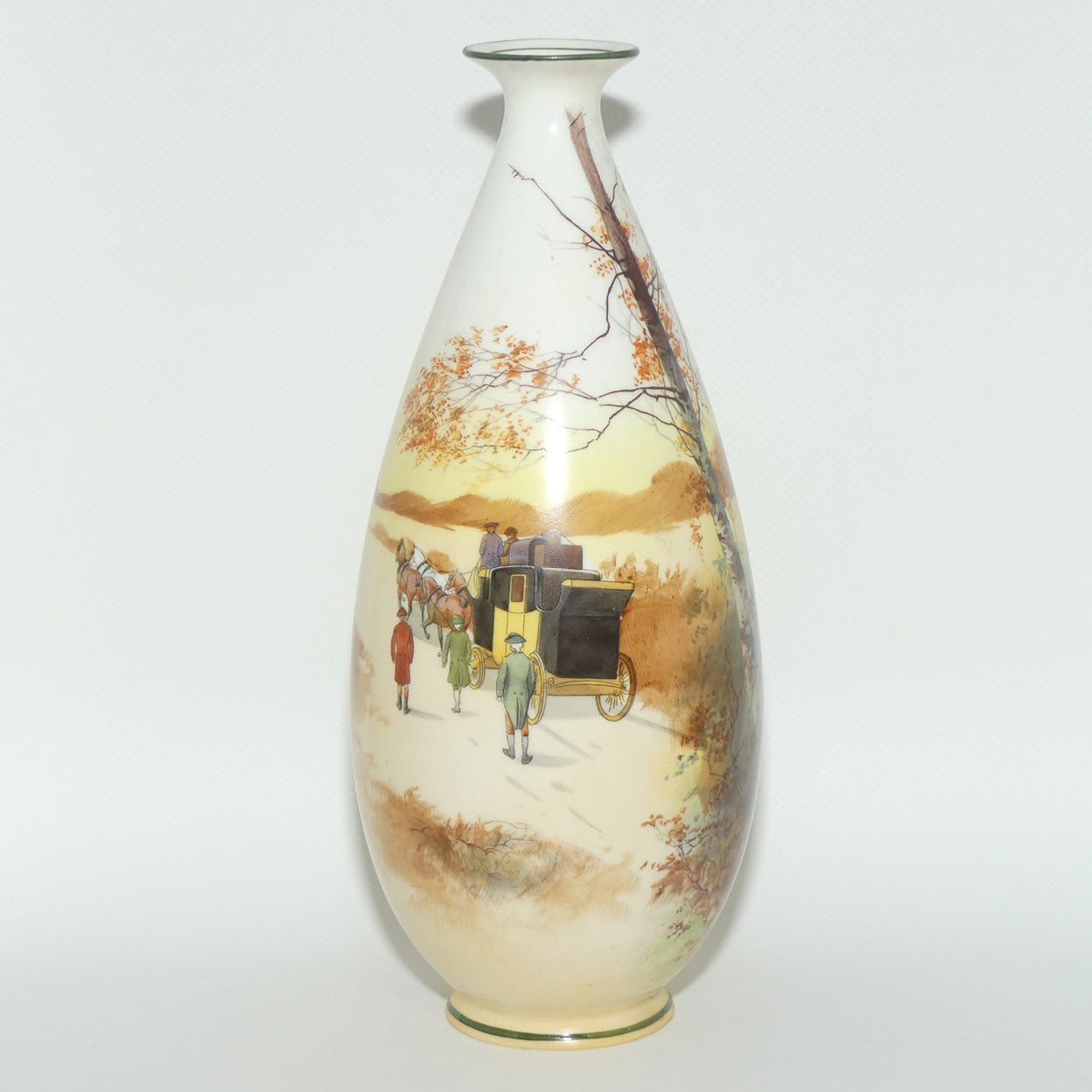 Royal Doulton Coaching Days tall vase | narrow neck E3804