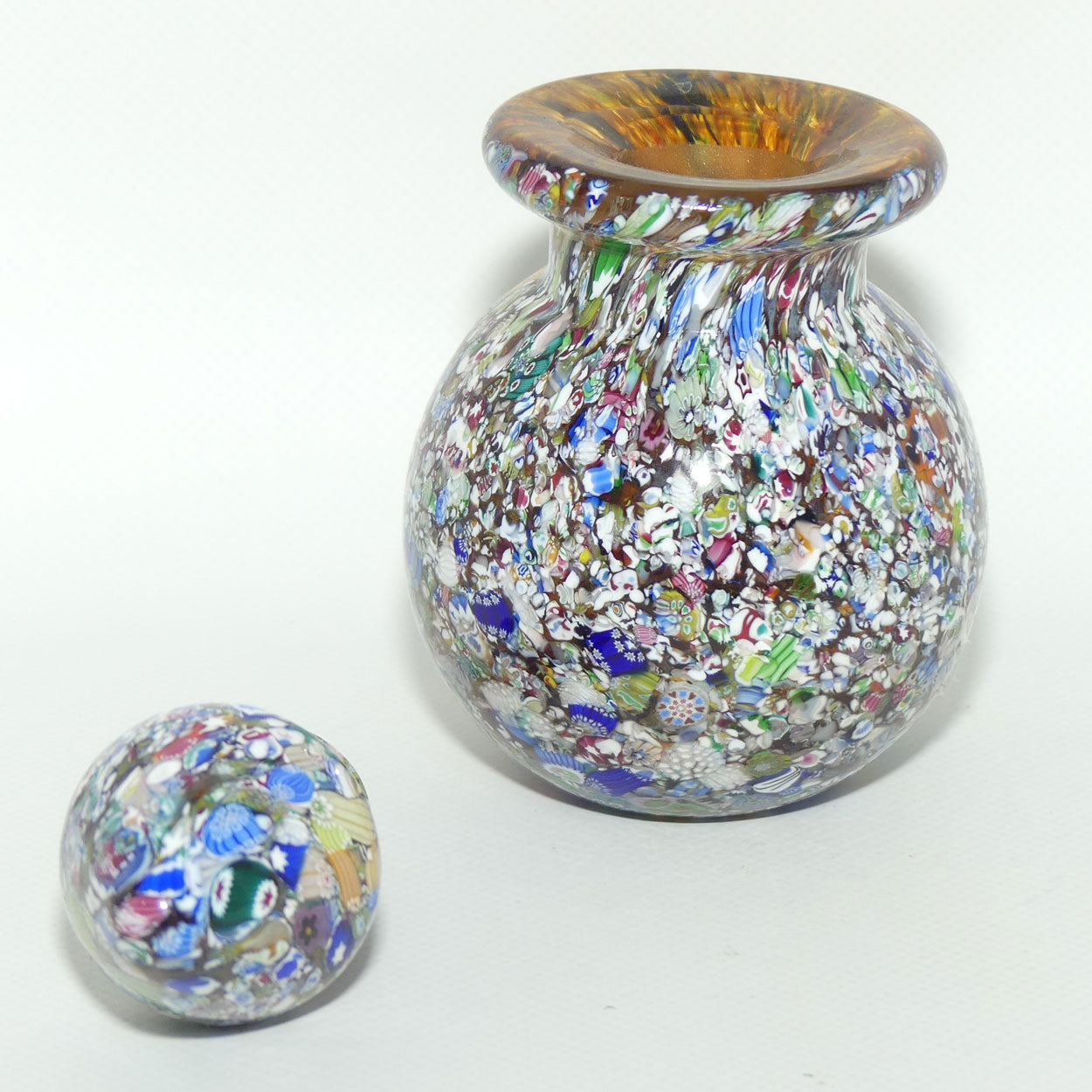 John Deacons Scotland Perfume Bottle Latticino End of Day | Amber