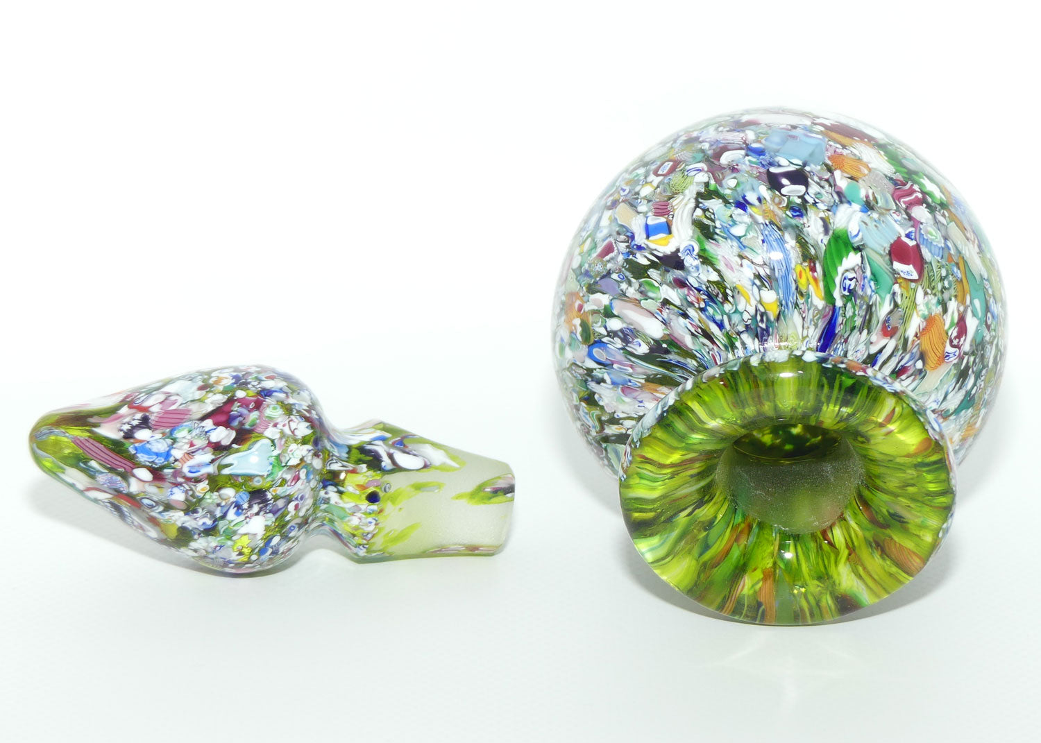 John Deacons Scotland Perfume Bottle Millefiori End of Day | Green