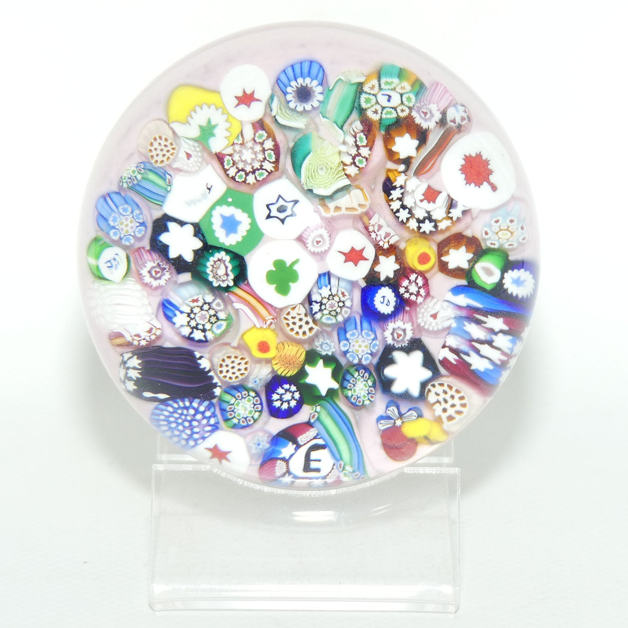 John Deacons Scotland Millefiori End of Day Magnum paperweight | Shell Pink