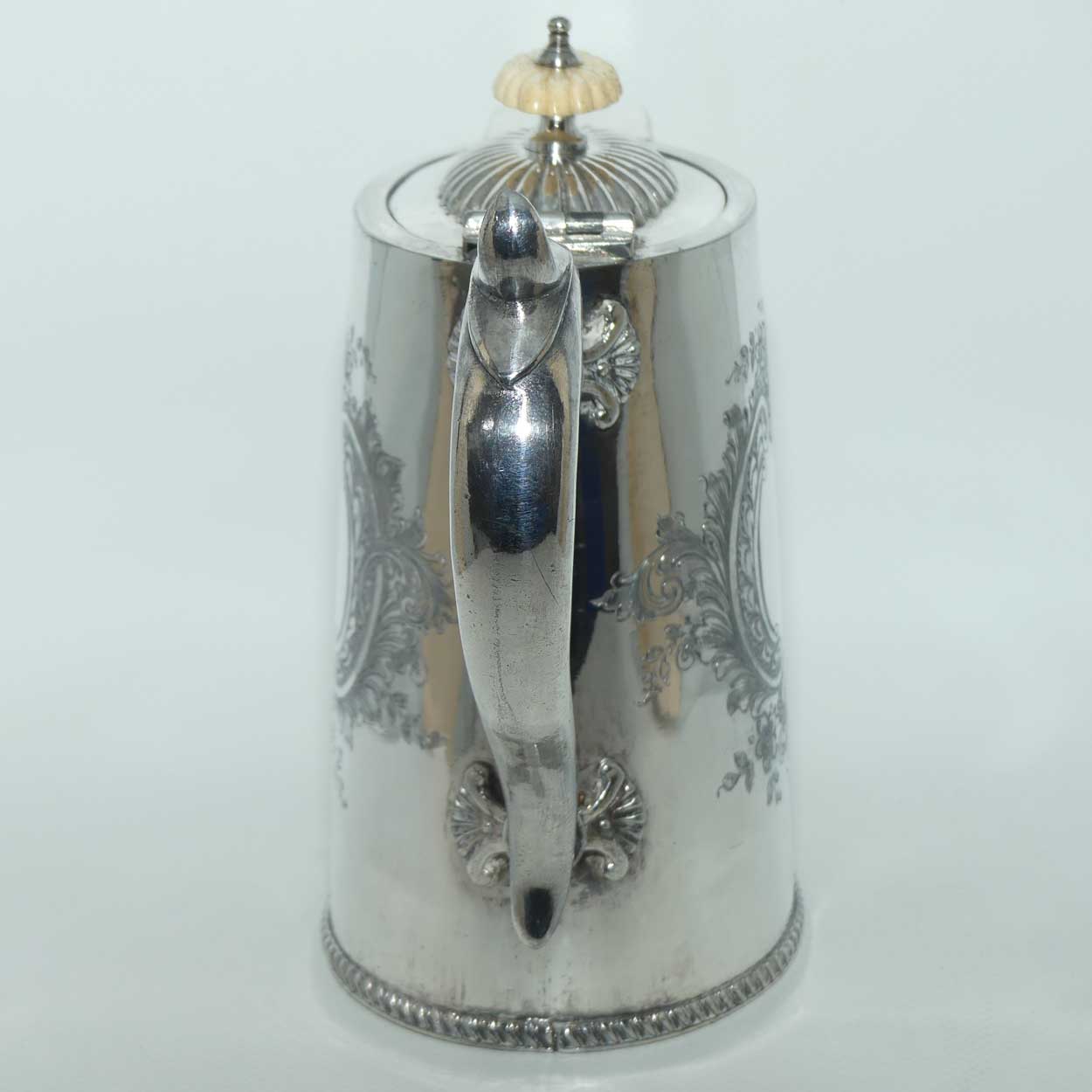 Nicely decorated EPBM hot water pot | Gadrooned Ivory Finial