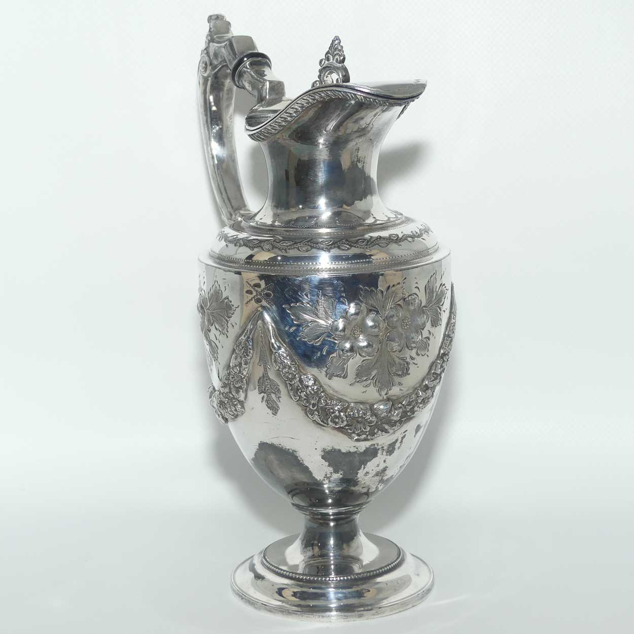 Victorian era EPBM Silver Plate wine jug | Neoclassical design