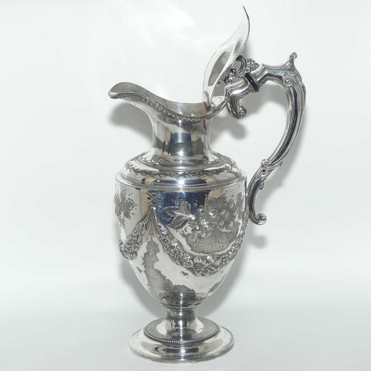 Victorian era EPBM Silver Plate wine jug | Neoclassical design
