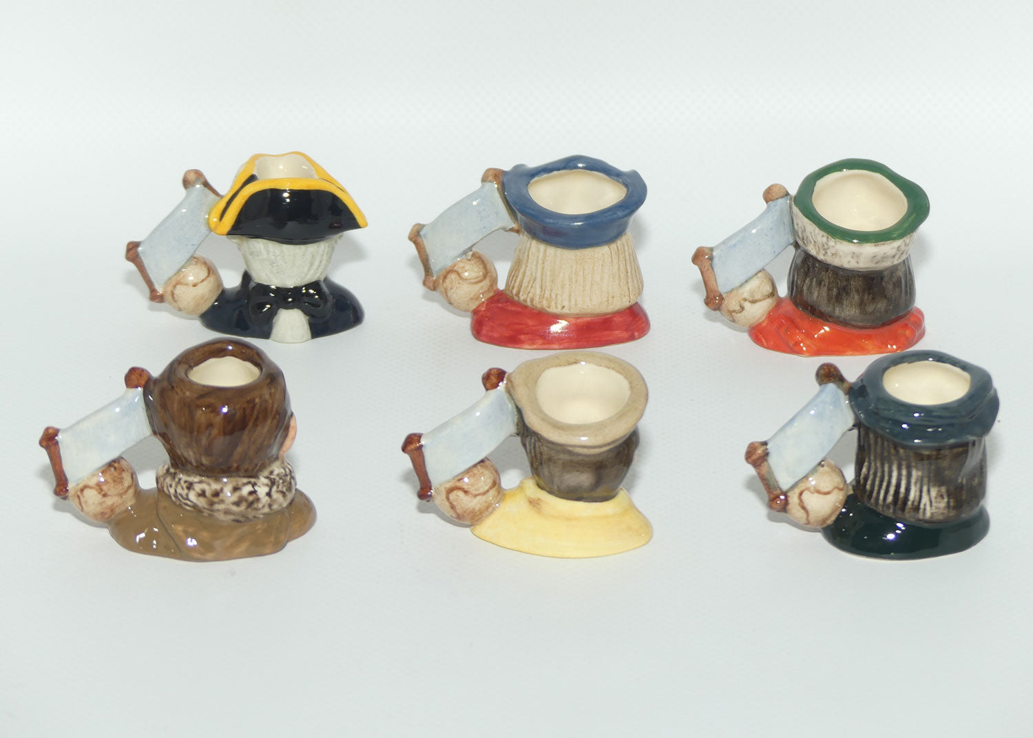 D7081 - D7086 Royal Doulton tiny character jug set | Explorers