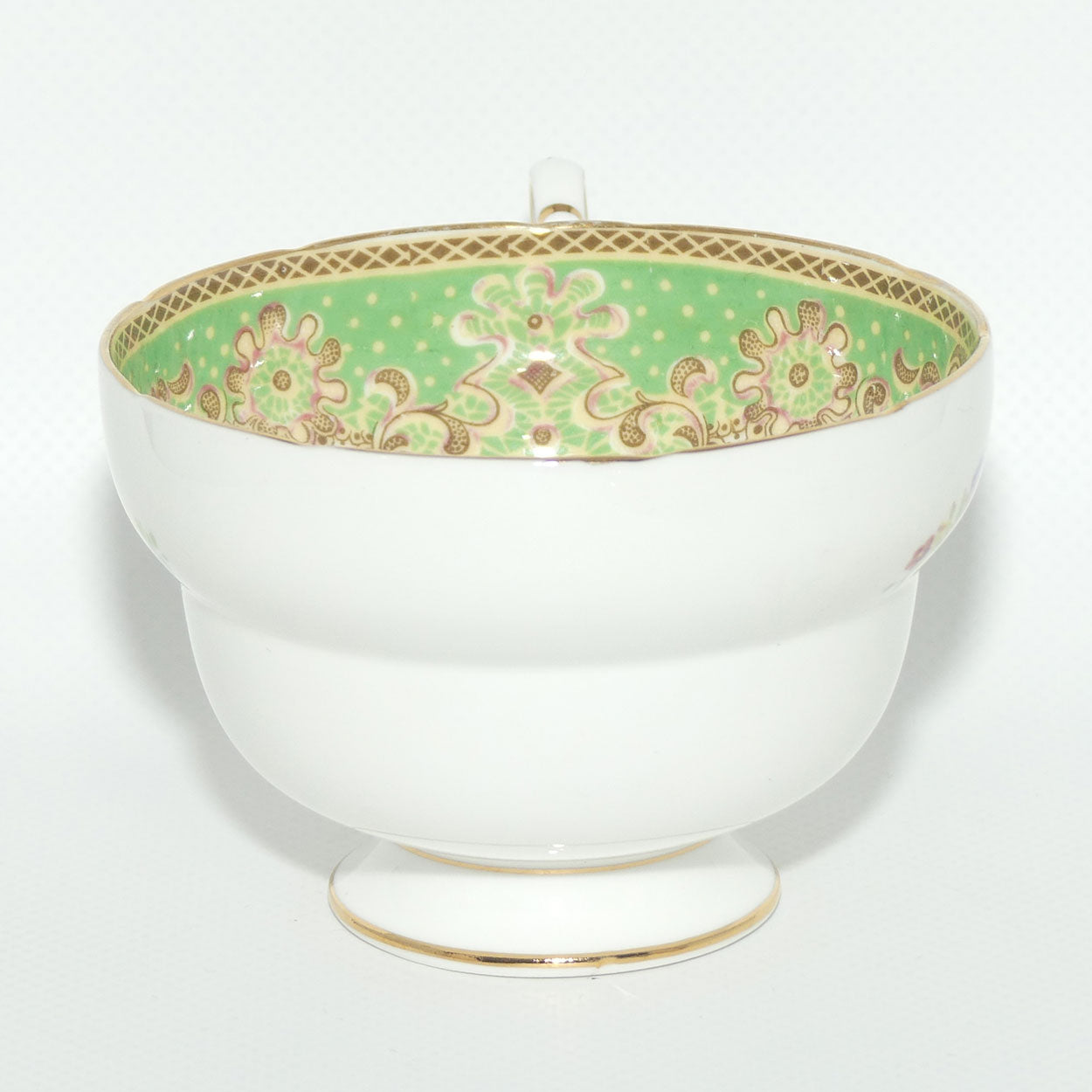 Paragon Bone China fine tea trio | Green Floral pattern