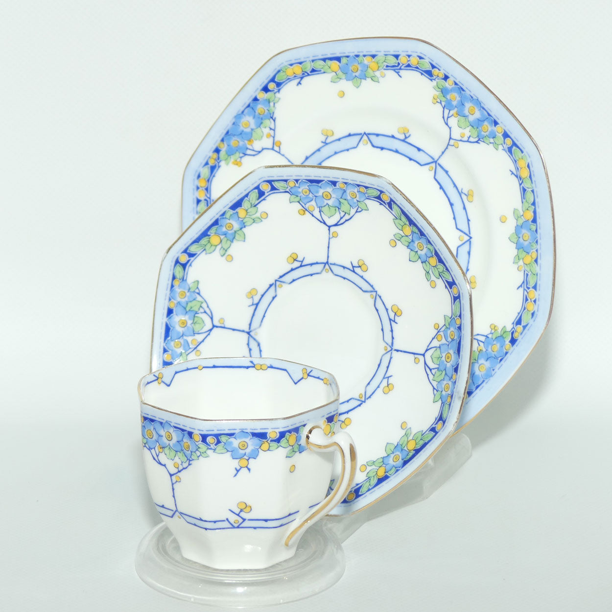 Royal Doulton Arvon pattern Blue trio | H2911