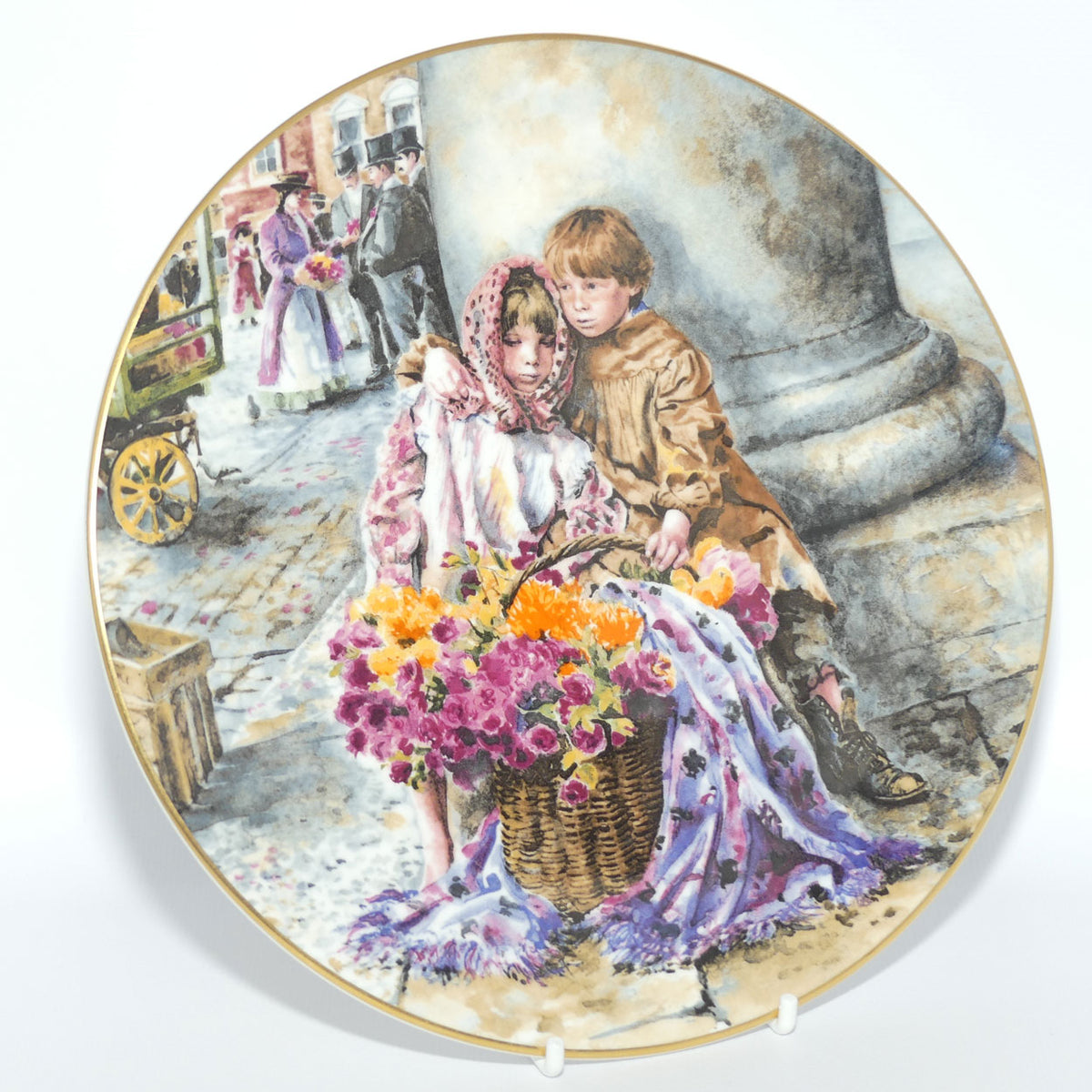 HN1342 Royal Doulton figure The Flower Seller's Children | companion plate